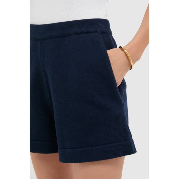 POMANDER PLACE Navy Knit Beau Shorts Size M NWT Retail $98 Tuckernuck - Picture 5 of 8